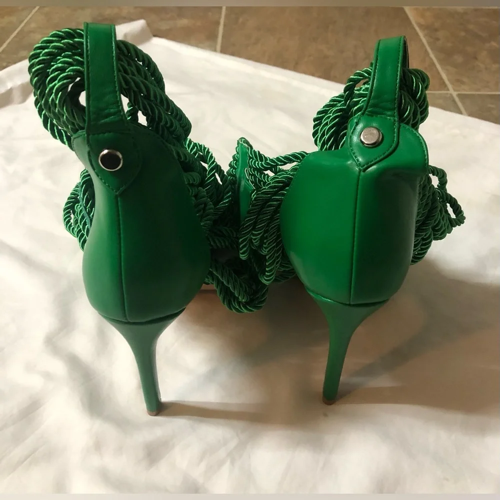 AZALEA WANG CHARLENE GREEN HIGH HEELS SIZE:8.5 - Picture 8 of 12